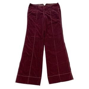 Vintage Free People Corduroy Velvet Wide Leg Pants Size 6 Boho Festival Holidays